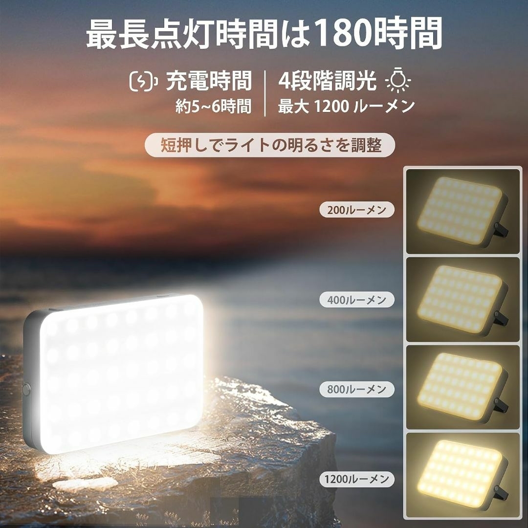 led ランタン 大容量 20000mAh キャンプライト1200ルーメン 吊り インテリア/住まい/日用品のライト/照明/LED(蛍光灯/電球)の商品写真