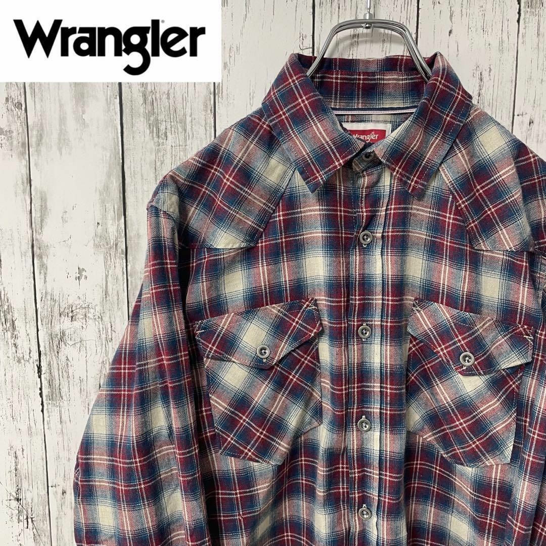 Wrangler(ラングラー)のラングラー アメリカ古着 チェック柄 長袖シャツ メタルボタン 胸ポケットメンズ メンズのトップス(シャツ)の商品写真