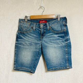 リーバイス(Levi's)のリーバイス　ハーフデニムパンツ　サイズ24 古着　ローライズ(デニム/ジーンズ)