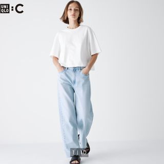 UNIQLO  C  ワイドストレートジーンズ 完売 24(デニム/ジーンズ)