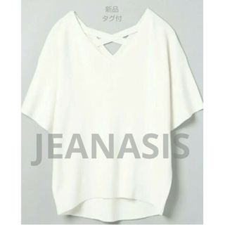 JEANASIS - 新品タグ付　JEANASIS　ジーナシス　12GリョウＶネックプルオーバー　白