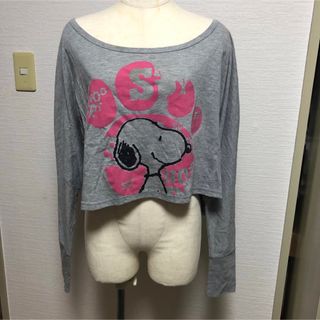 スヌーピー ショート丈 長袖Tシャツ カットソー