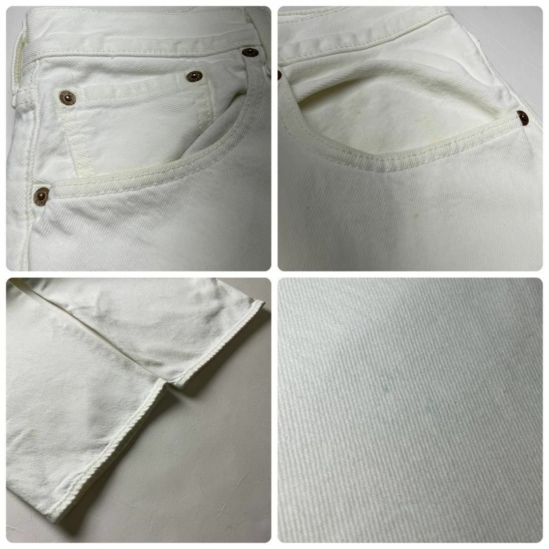 ART VINTAGE(アートヴィンテージ)のリーバイス501w38ホワイトデニム白ジーンズジーパンオーバーサイズ古着メンズ メンズのパンツ(デニム/ジーンズ)の商品写真