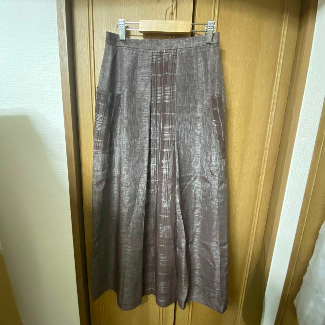LADUREE(ラデュレ)のLA DUREE ラ デュレ プリーツ ロング スカート 9号 ブラウン レディースのスカート(ロングスカート)の商品写真