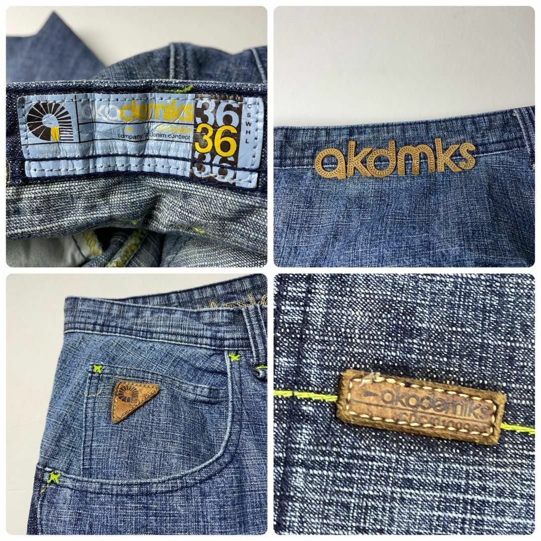 AKADEMIKS(アカデミクス)のアカデミクスバギーデニムy2k極太w36ストリートb系ジーンズオーバーサイズ刺繍 メンズのパンツ(デニム/ジーンズ)の商品写真