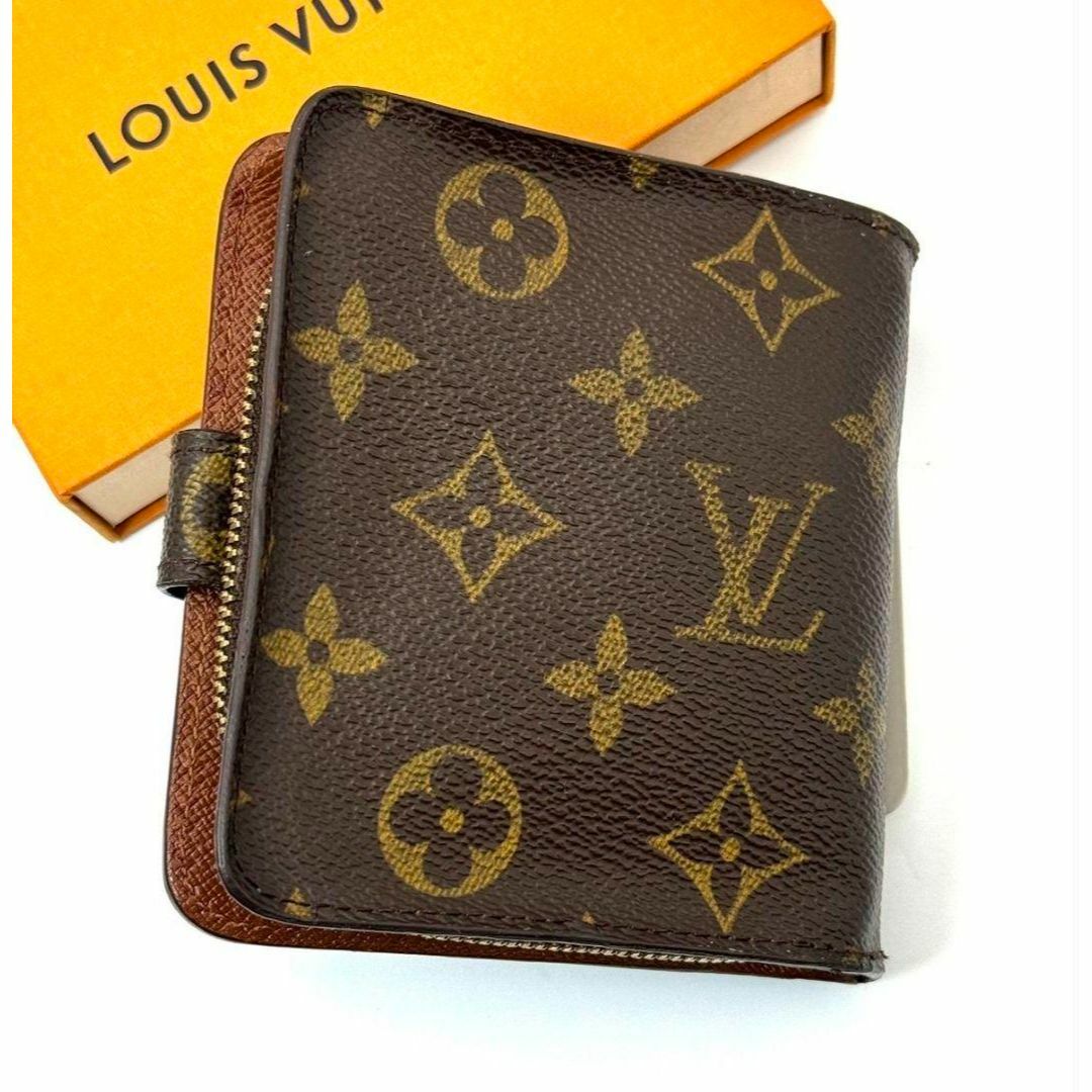 LOUIS VUITTON - 良品 ルイヴィトン モノグラム コンパクトジップ 折り