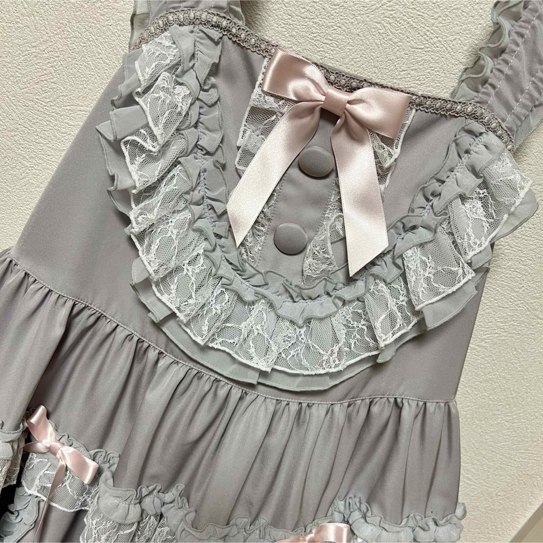 Angelic Pretty(アンジェリックプリティー)のAngelic Pretty LadyティアードJSK グレー レディースのワンピース(ひざ丈ワンピース)の商品写真