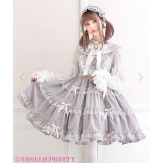 アンジェリックプリティー(Angelic Pretty)のAngelic Pretty LadyティアードJSK グレー(ひざ丈ワンピース)