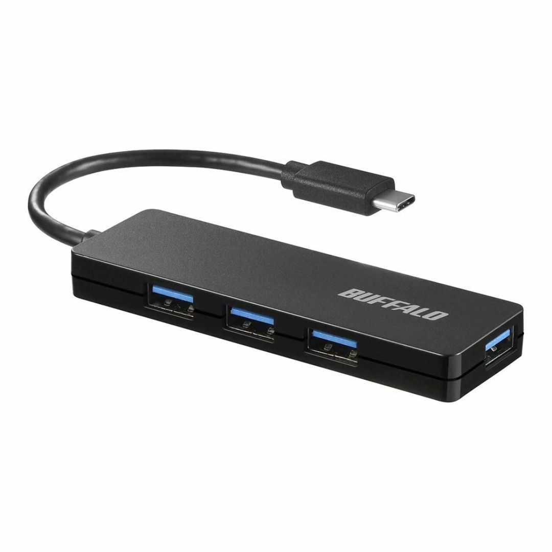 【色: ブラック】バッファロー BUFFALO USB ハブ PS5 iMac  スマホ/家電/カメラのPC/タブレット(PC周辺機器)の商品写真