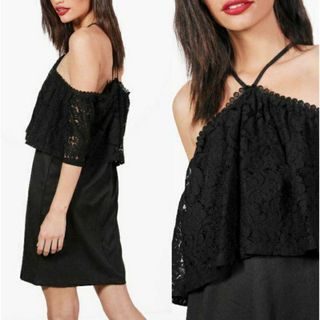 エイソス(asos)の英国インポート♡ASOS select boohoo ブラックレースワンピース(ひざ丈ワンピース)