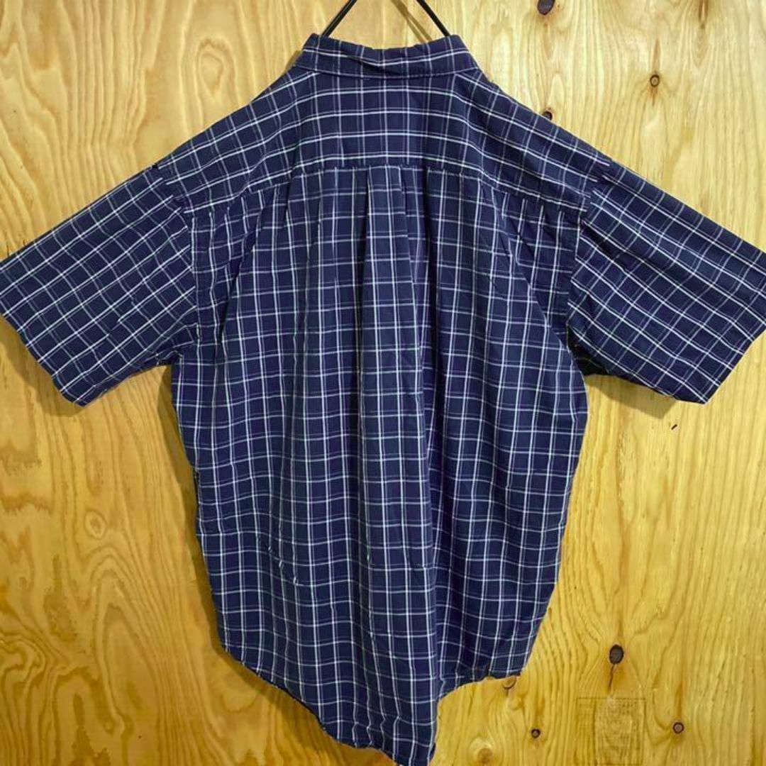 GAP(ギャップ)のオールド ギャップ ネイビー 半袖 メンズ チェック シャツ USA古着 90s メンズのトップス(シャツ)の商品写真