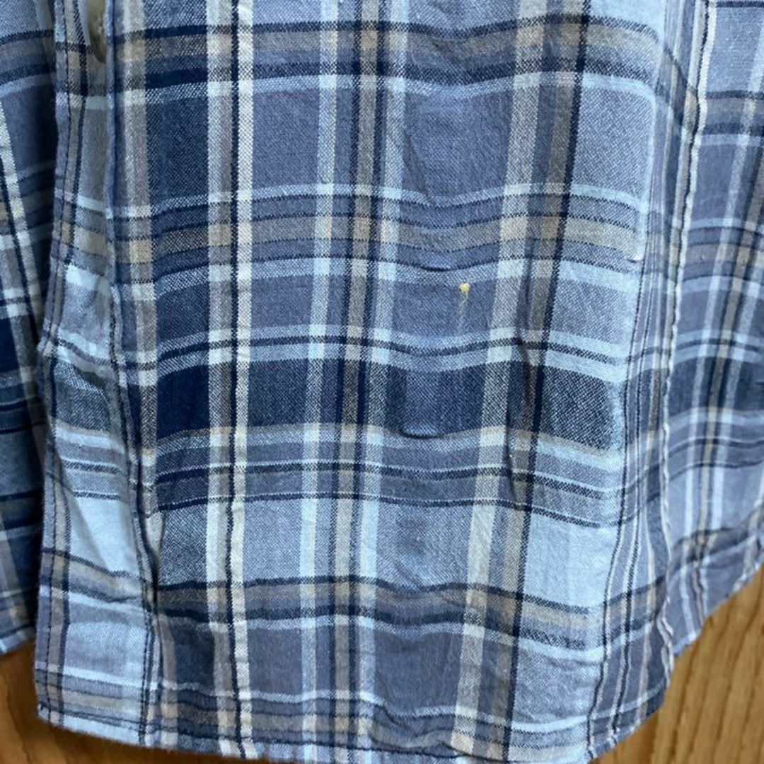 Columbia(コロンビア)のコロンビア ロゴ チェック ボタンダウン ブルー シャツ USA古着 青 半袖 メンズのトップス(シャツ)の商品写真
