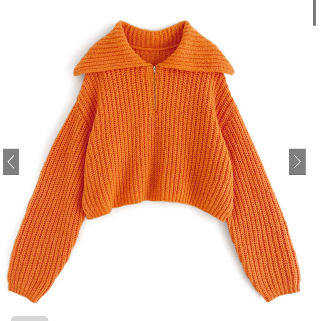 GRL(グレイル)のニット トップス セーター 襟付き ネオン オレンジ ストリート ショート丈 レディースのトップス(ニット/セーター)の商品写真