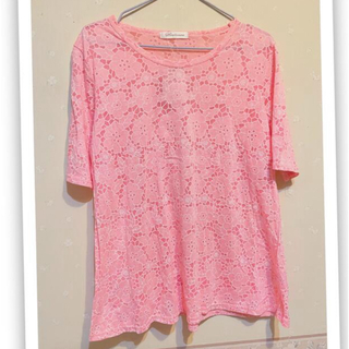 Santa Monica - 未使用 花柄 カットソー 半袖 カットソー 半袖 tシャツ ピンク