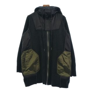 ディーゼル(DIESEL)のDIESEL ディーゼル モッズコート S 黒xカーキ 【古着】【中古】(モッズコート)