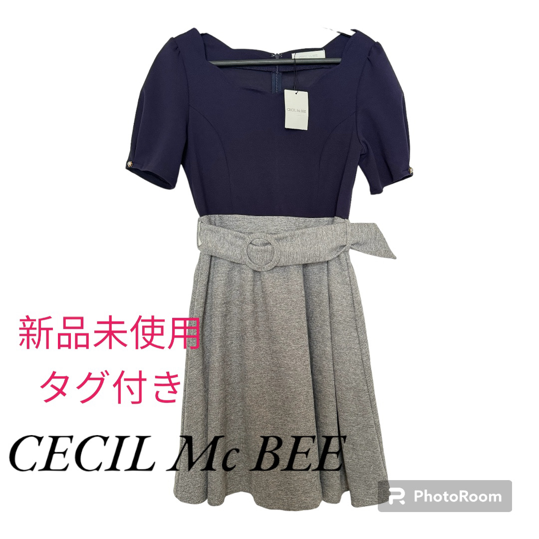 CECIL McBEE(セシルマクビー)の定価6,900円 セシル セシルマクビー ワンピース 新品未使用 タグ付き 大人 レディースのワンピース(ひざ丈ワンピース)の商品写真