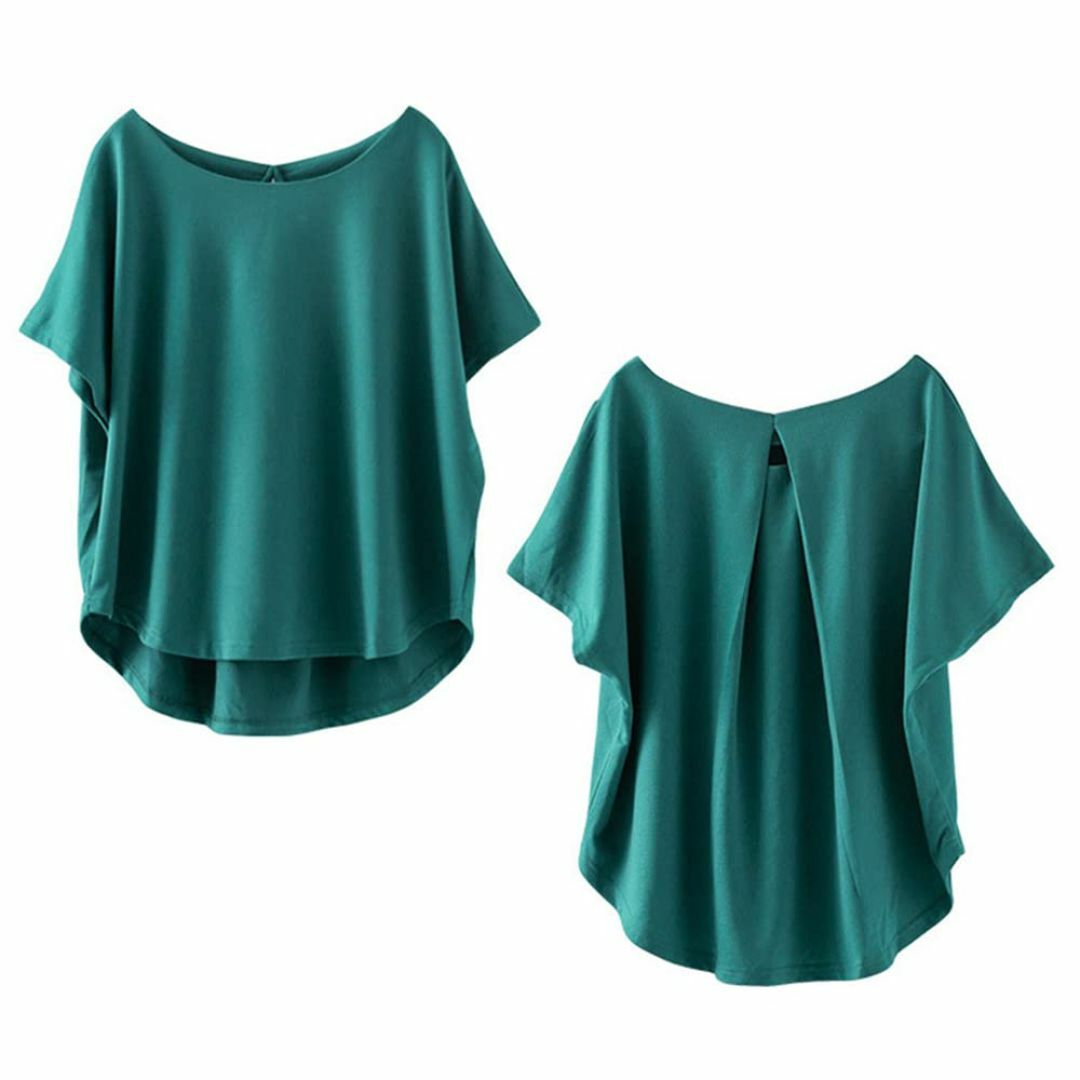 【色: グリーン】[Turkalla] tシャツ レディース 半袖 綿 無地 ゆ レディースのファッション小物(その他)の商品写真