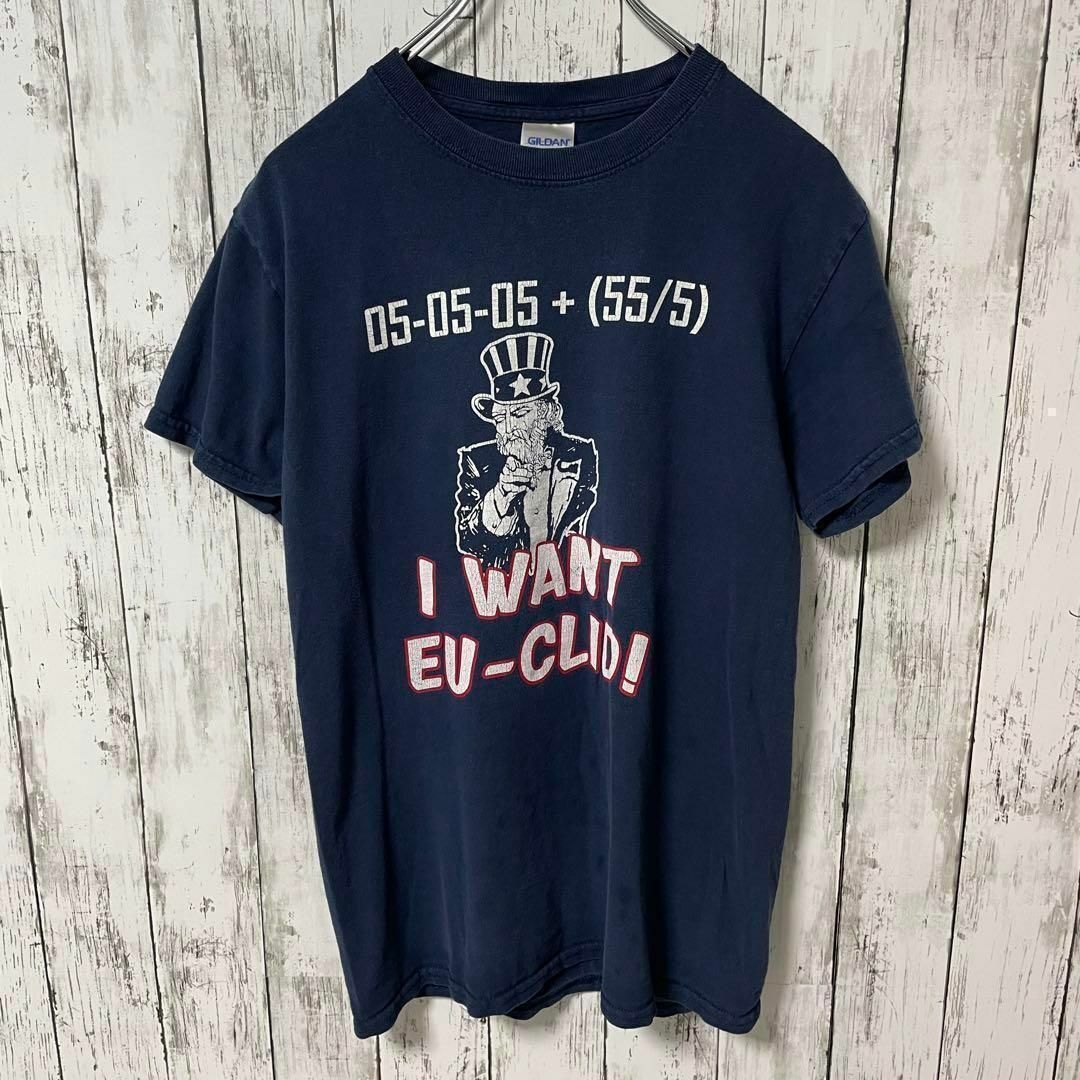 GILDANY アメリカ古着 ビッグプリントレトロTシャツ 紺 メンズ メンズのトップス(Tシャツ/カットソー(半袖/袖なし))の商品写真