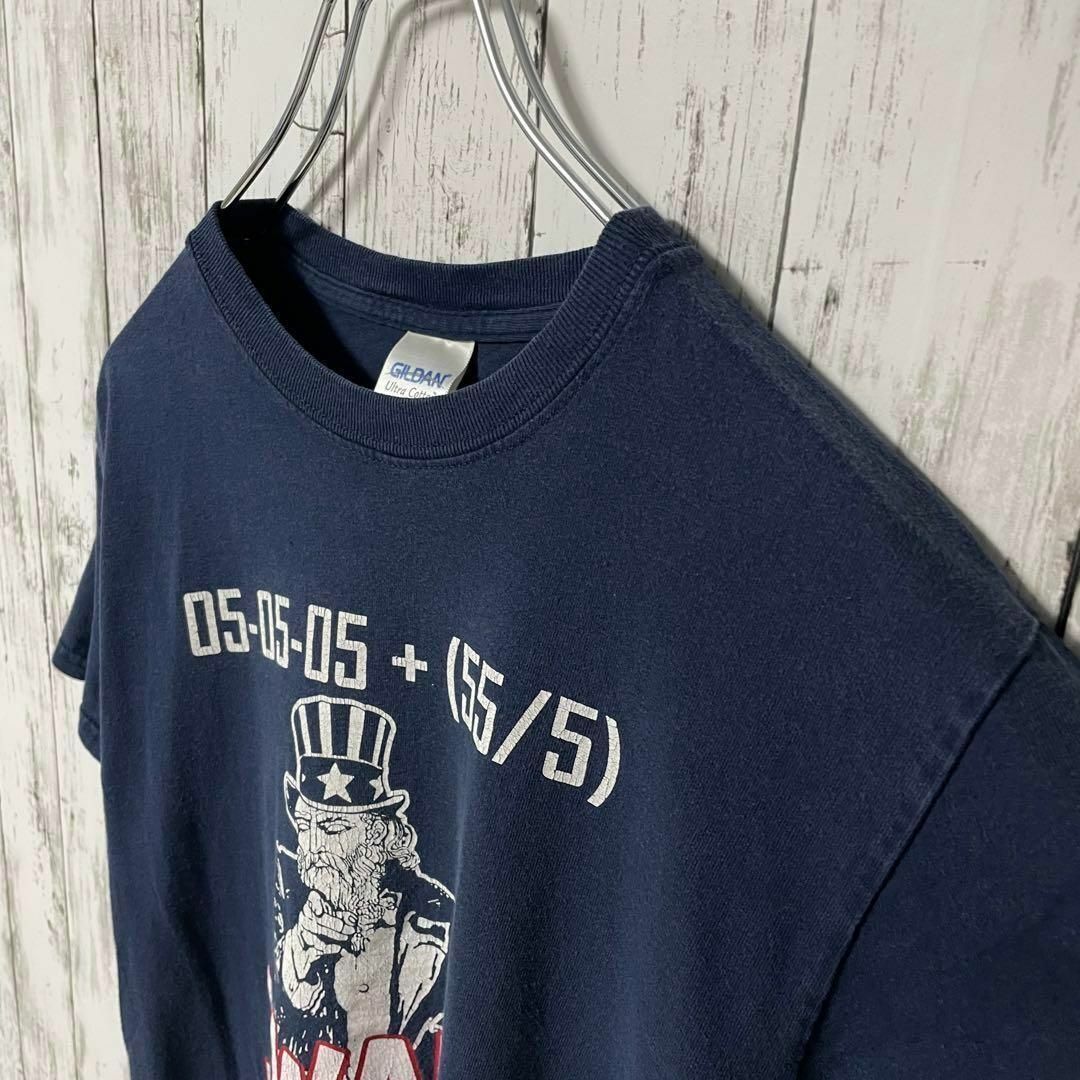 GILDANY アメリカ古着 ビッグプリントレトロTシャツ 紺 メンズ メンズのトップス(Tシャツ/カットソー(半袖/袖なし))の商品写真