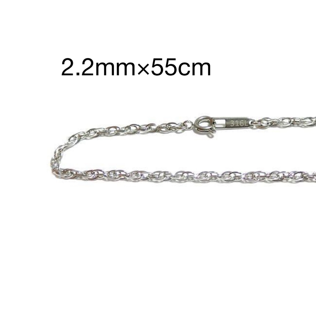 2.2mm 55cm ステンレス 角ルーズロープ ネックレスチェーン レディースのアクセサリー(ネックレス)の商品写真