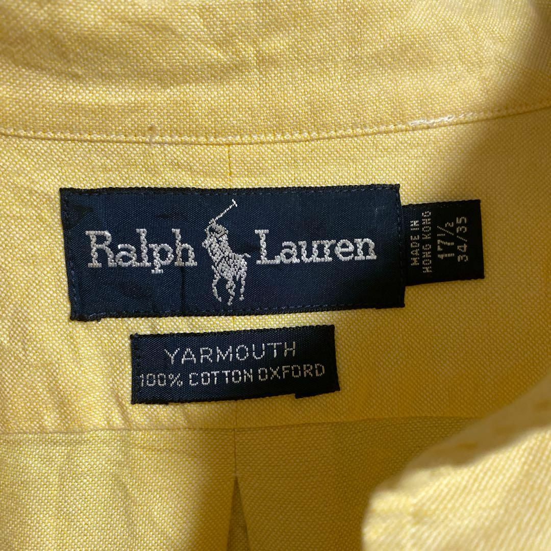 POLO RALPH LAUREN(ポロラルフローレン)のポロラルフローレン メンズ ボタンダウン 長袖シャツ ロゴ 黄色 USA古着 メンズのトップス(シャツ)の商品写真