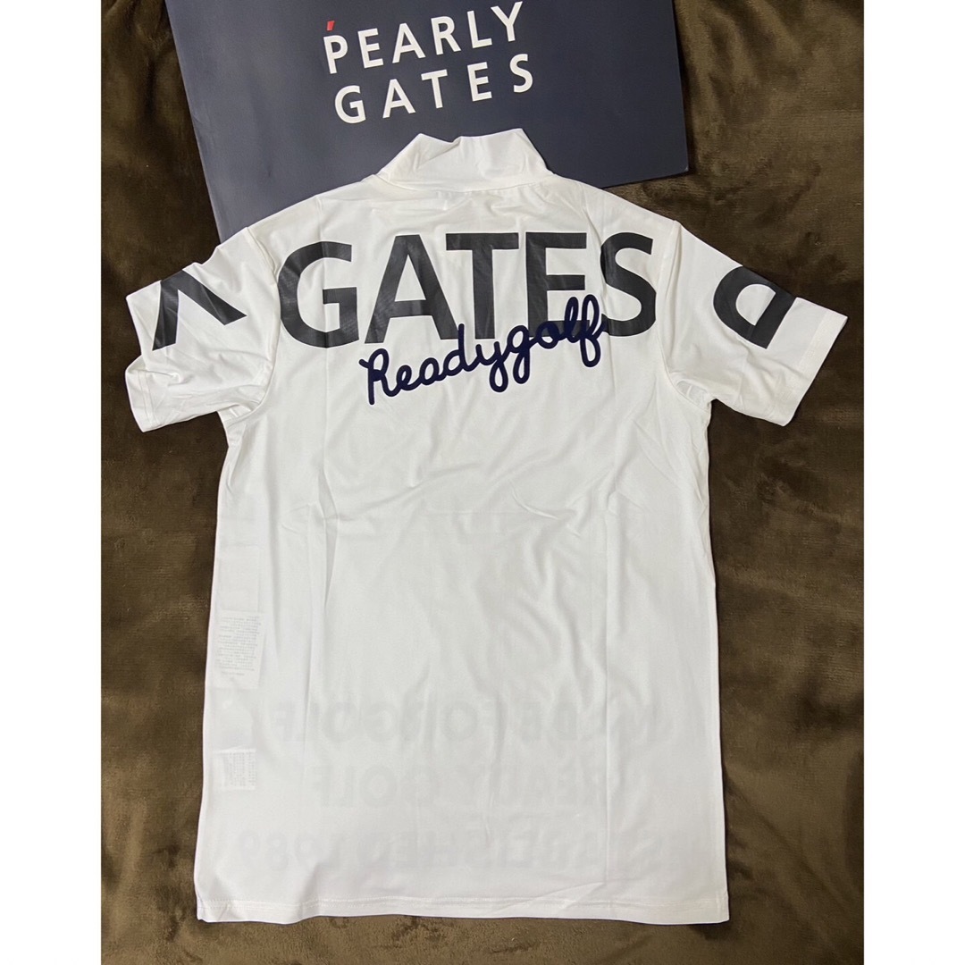 PEARLY GATES(パーリーゲイツ)の新品 正規品 パーリーゲイツ ビックロゴ 半袖 モックネック 4 M スポーツ/アウトドアのゴルフ(ウエア)の商品写真