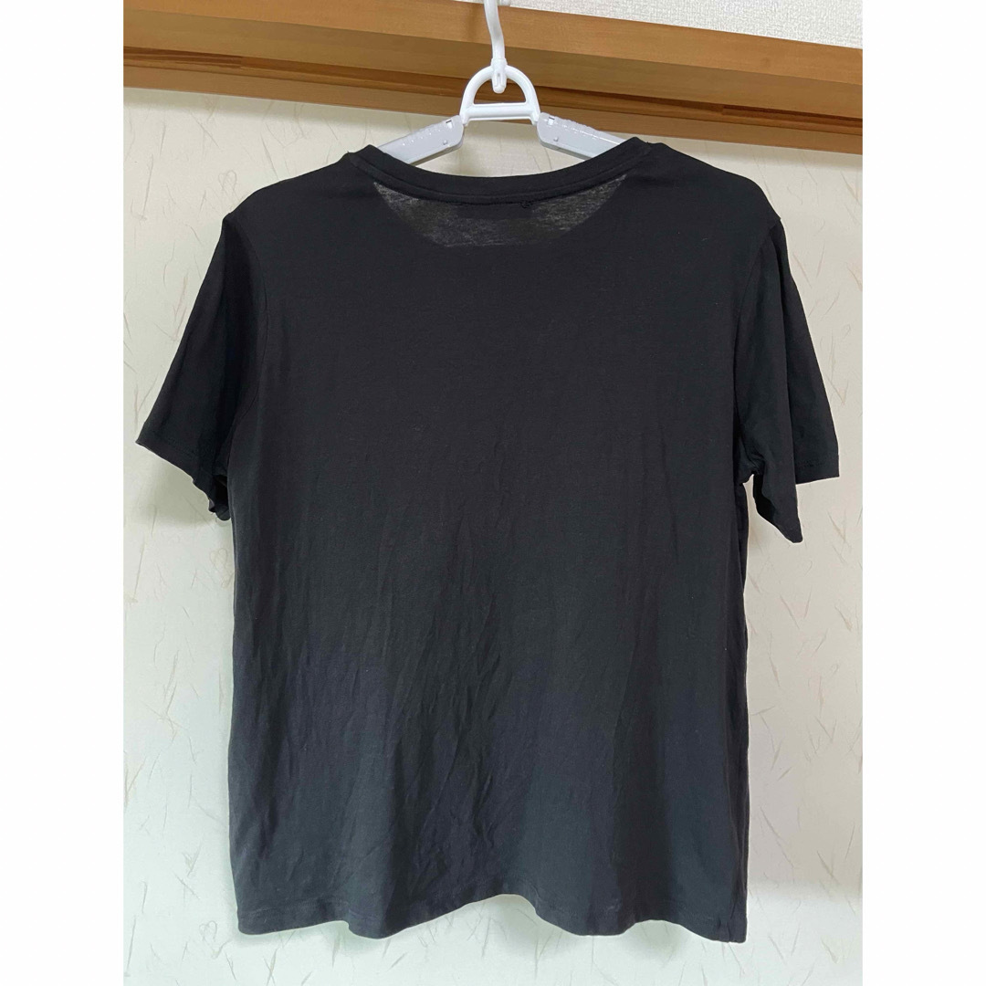 ZARA(ザラ)のザラ ZARA ポケットフリルTシャツ 半袖 コットン ブラック レディース M レディースのトップス(Tシャツ(半袖/袖なし))の商品写真