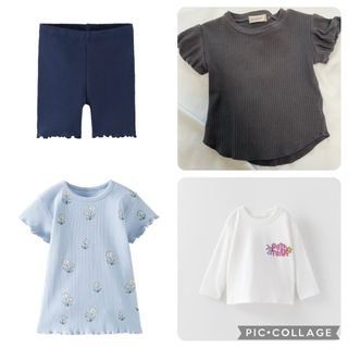 ZARA KIDS - ZARA  Tシャツ パンツ パフスリーブ　4点セット　9-12m 80cm