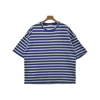 UNUSED アンユーズド Tシャツ・カットソー 2(M位) 青x白(ボーダー) 【古着】【中古】