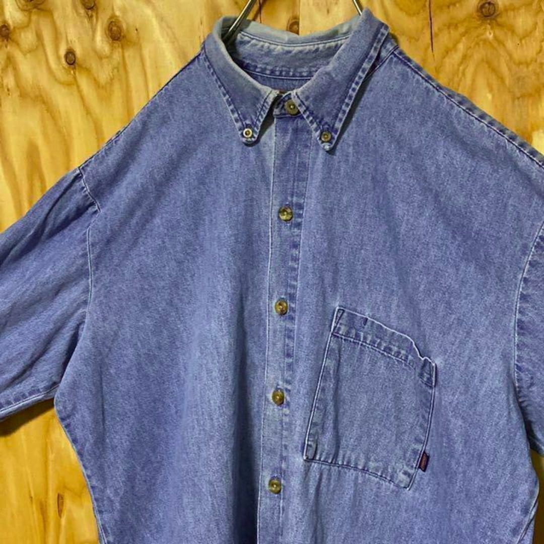 Dickies(ディッキーズ)のUSA古着 ディッキーズ デニム 90s ボタンダウンシャツ 長袖 シャツ メンズのトップス(シャツ)の商品写真