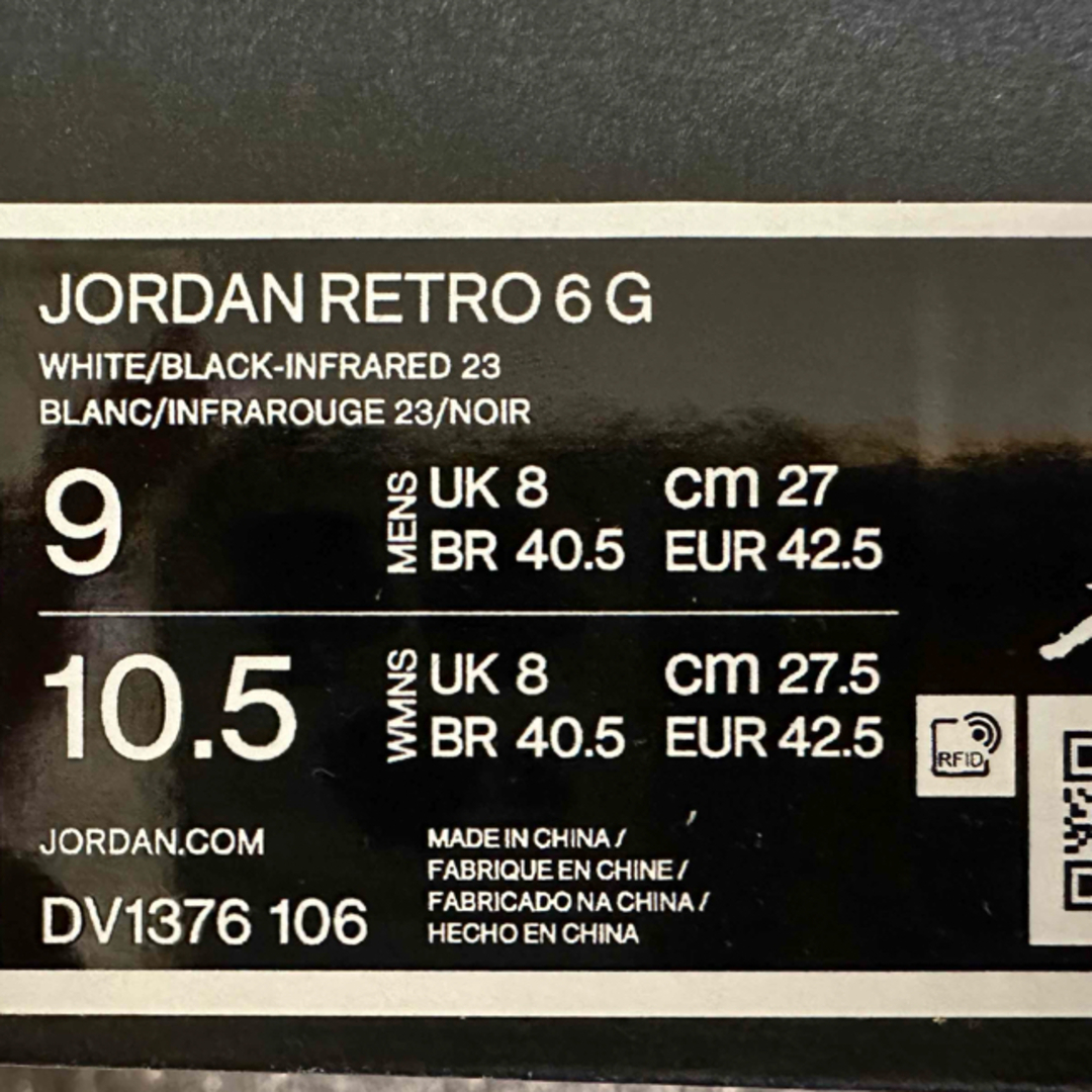 Jordan Brand（NIKE）(ジョーダン)のJordan 6 Low Golf White Infrared 27 ゴルフ  スポーツ/アウトドアのゴルフ(シューズ)の商品写真