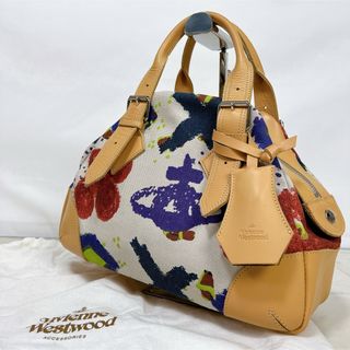 ヴィヴィアンウエストウッド(Vivienne Westwood)の《美品》ヴィヴィアンウエストウッド ヤスミン キャンバス オーブ ベージュ(ハンドバッグ)