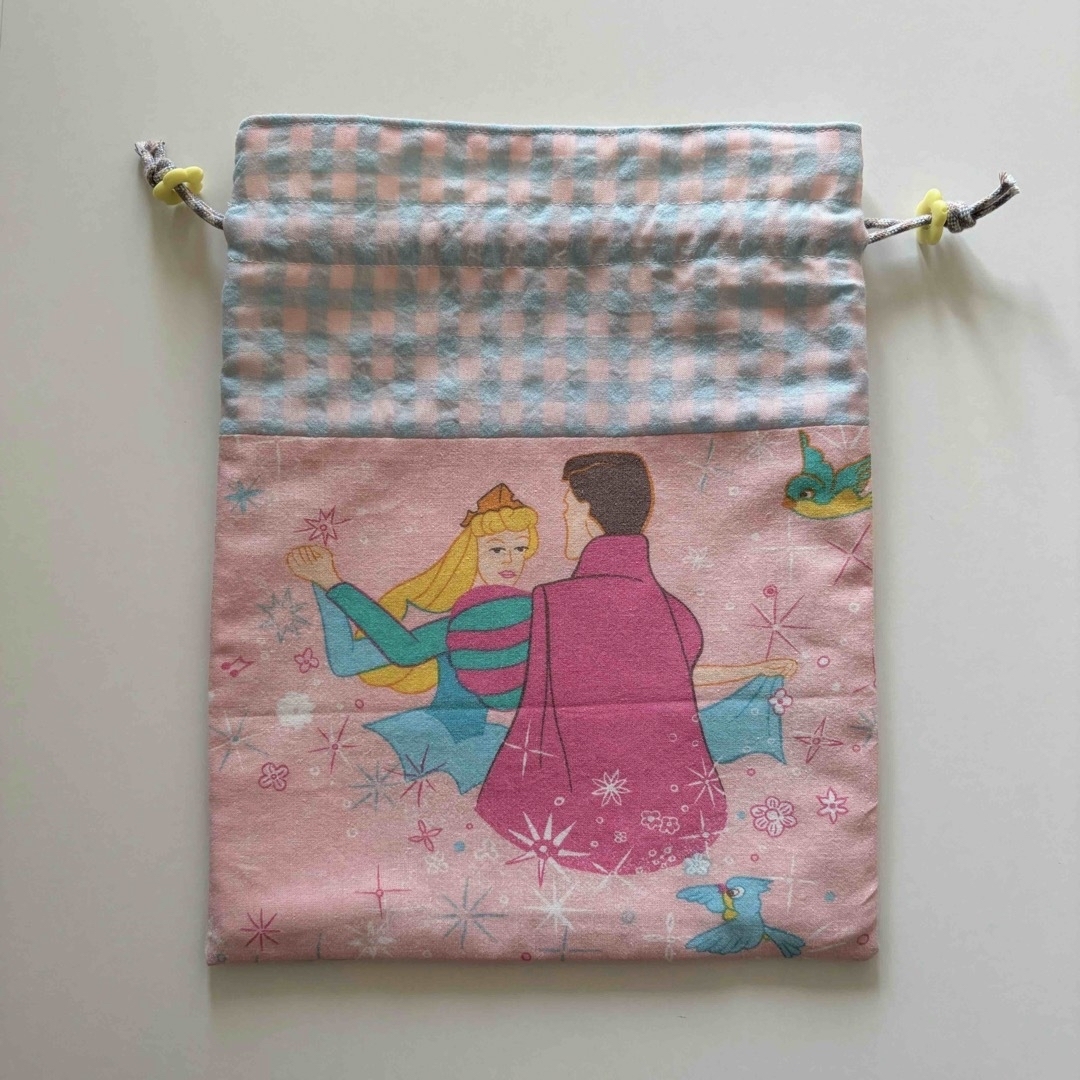 オーロラ姫　巾着袋　ヴィンテージ ハンドメイドのファッション小物(ポーチ)の商品写真