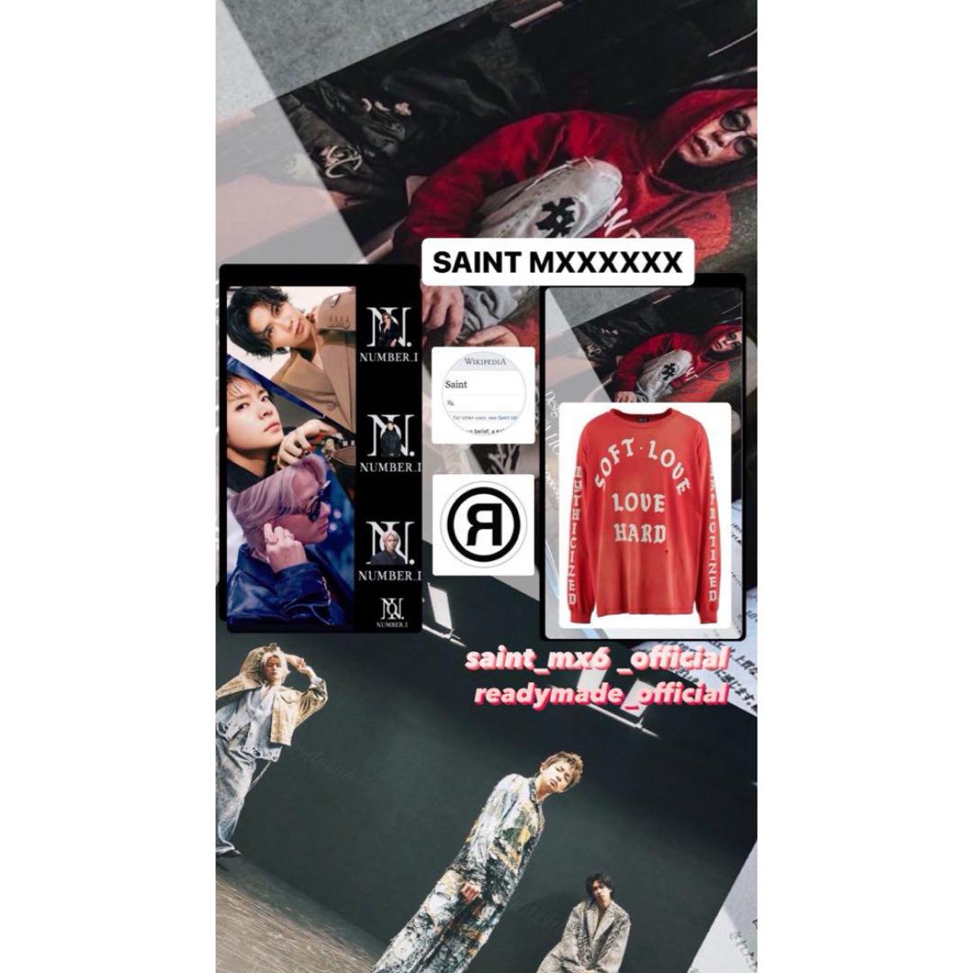 READYMADE(レディメイド)のセントマイケル LS TEE/SOFT LOVE / RED 【Lサイズ】 メンズのトップス(Tシャツ/カットソー(七分/長袖))の商品写真