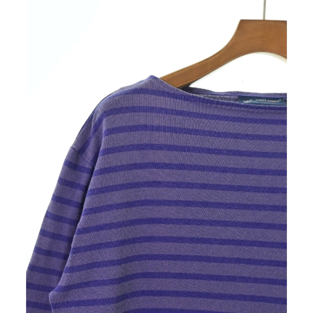 SAINT JAMES(セントジェームス)のSAINT JAMES Tシャツ・カットソー L 紫系(ボーダー) 【古着】【中古】 メンズのトップス(Tシャツ/カットソー(半袖/袖なし))の商品写真