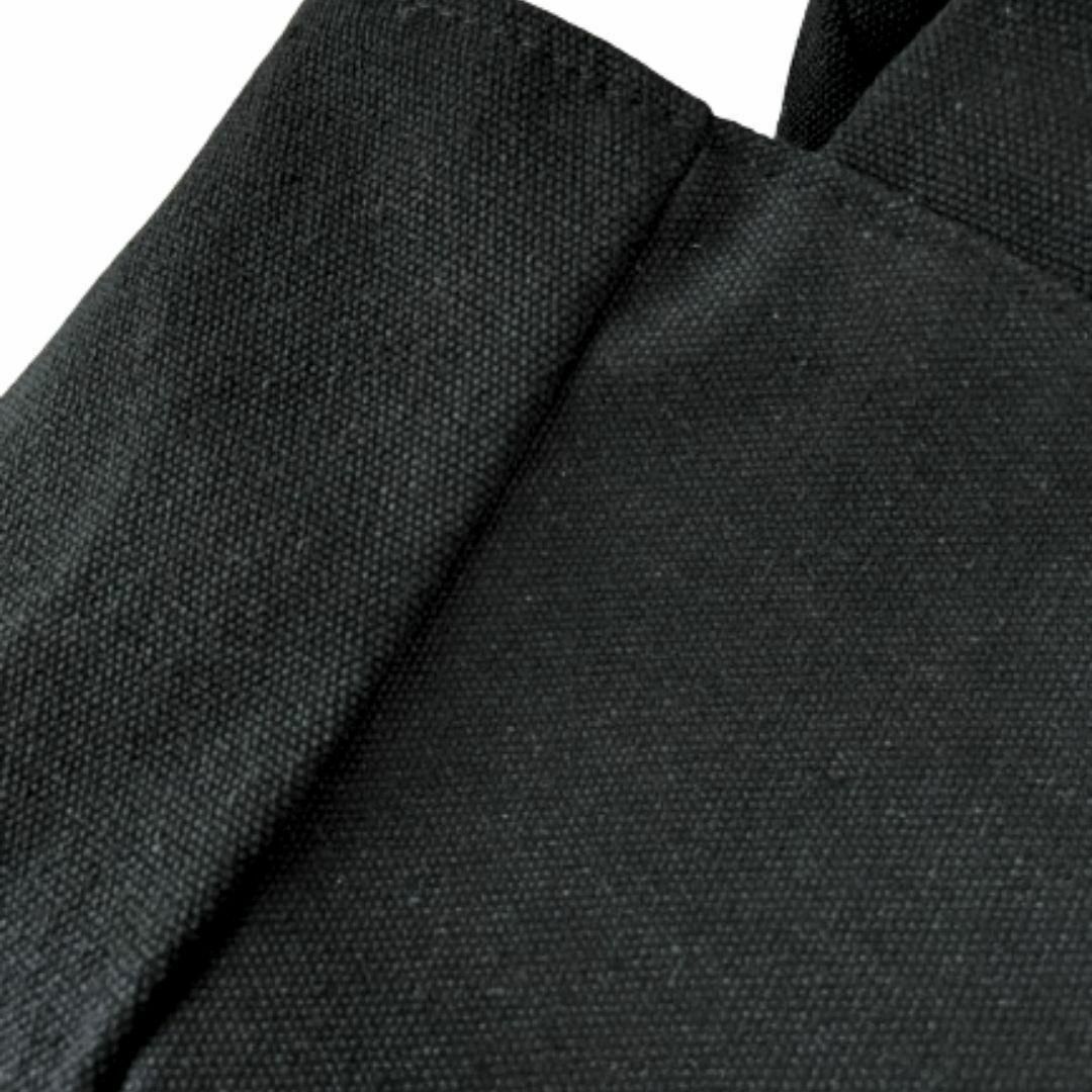 キャンバストートバッグ フリル シンプル  ギャザー ブラック 黒 大容量 A4 レディースのバッグ(トートバッグ)の商品写真