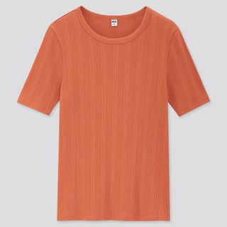 ユニクロ(UNIQLO)のUNIQLO ランダムリブクルーネックT（半袖）(Tシャツ(半袖/袖なし))