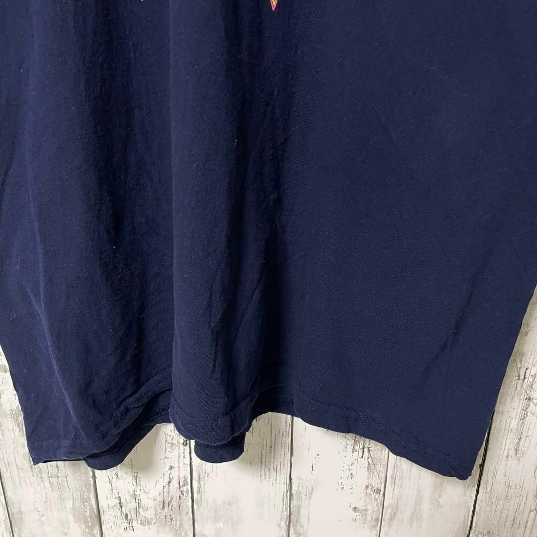 アメリカ古着 ビッグプリントMAKE WISHES Tシャツ 紺 メンズ メンズのトップス(Tシャツ/カットソー(半袖/袖なし))の商品写真