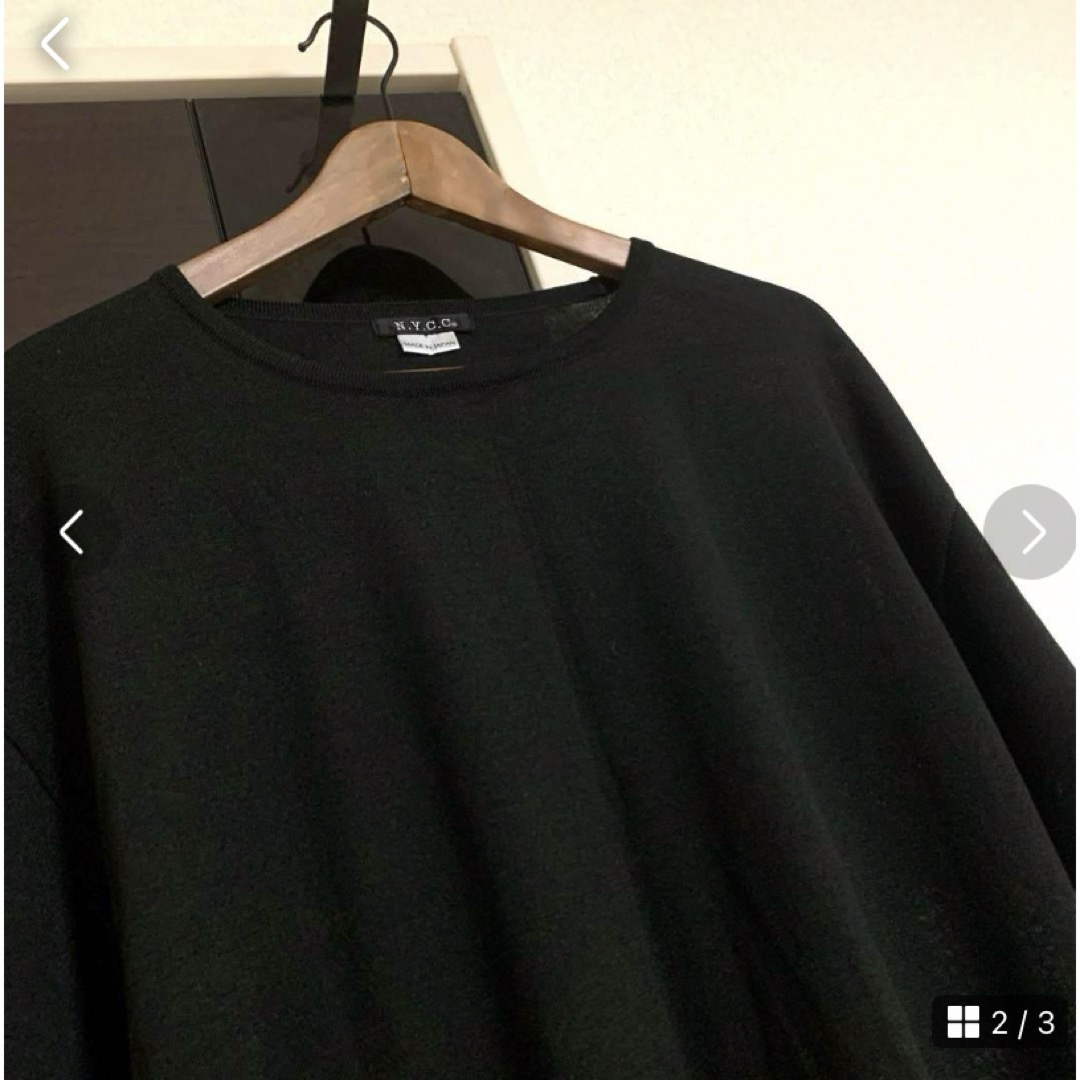 新品未使用　日本製　トップス　ブラック レディースのトップス(カットソー(半袖/袖なし))の商品写真