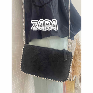 ZARA - ②④ZARA スタッズ付きチェーンウォレット ショルダーバッグ