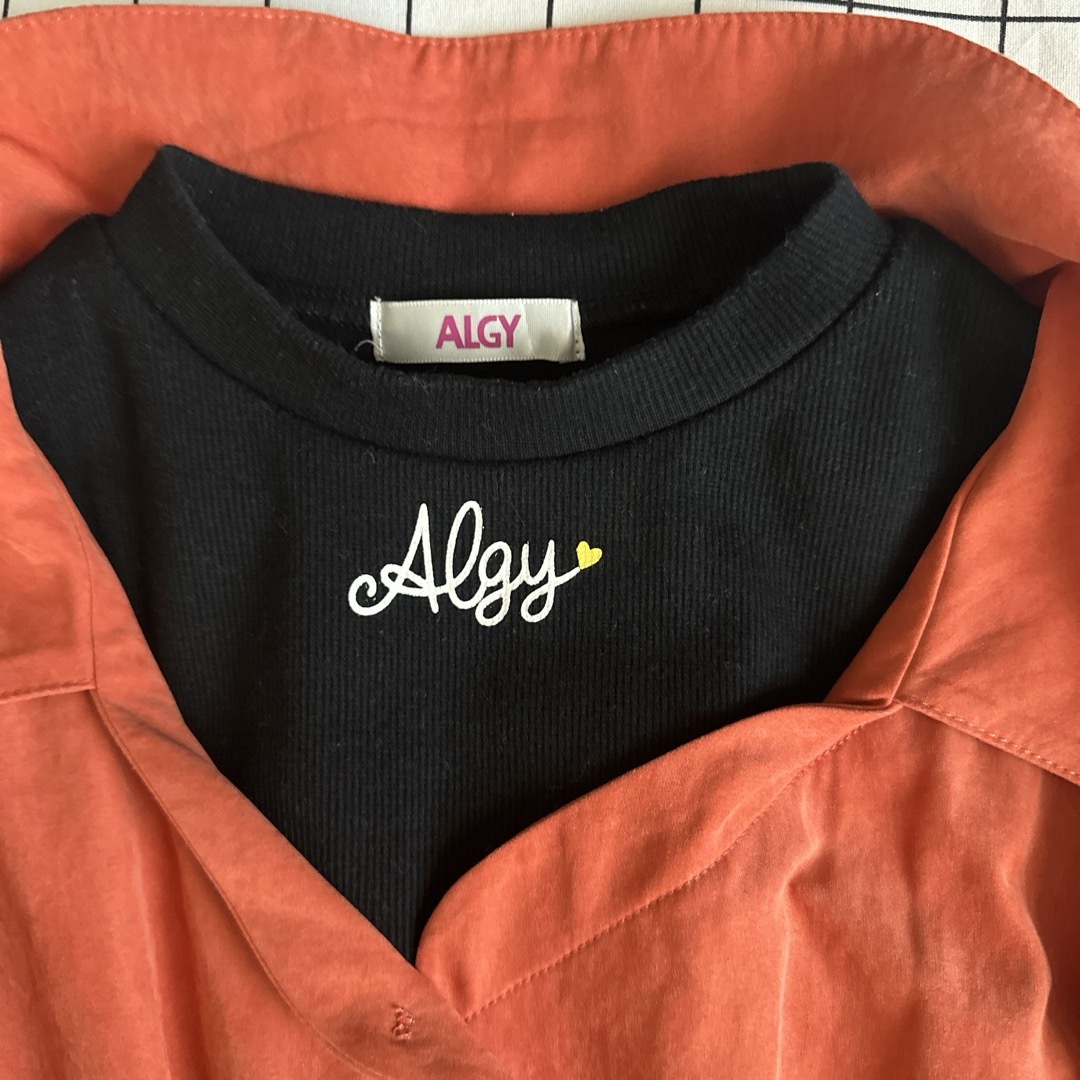 ALGY(アルジー)のALGY くすみオレンジワンピース 150 キッズ/ベビー/マタニティのキッズ服女の子用(90cm~)(ワンピース)の商品写真