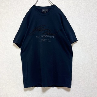 エンポリオアルマーニ(Emporio Armani)のEMPORIO ARMANI Tシャツ 半袖 ブラック でかロゴ 立体ロゴ L(Tシャツ/カットソー(半袖/袖なし))