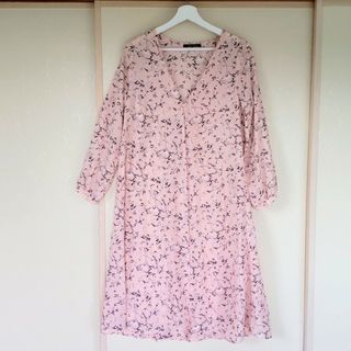 イング(INGNI)の花柄 シフォンロングシャツワンピース(ロングワンピース/マキシワンピース)