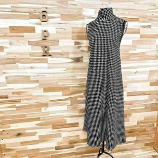 ザラ(ZARA)の【ザラ】ラメ糸 ツイード ロング ドレス ワンピース モノトーン S 黒×白(ロングワンピース/マキシワンピース)