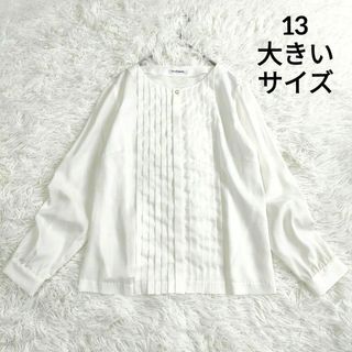 NEWYORKER - 美品✨ニューヨーカー ピンタックブラウス 比翼 ラメ 13 大きいサイズ XL