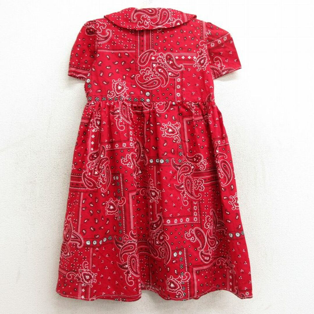 古着 半袖 ワンピース キッズ ガールズ 子供服 ペイズリー柄 赤 古着 半袖 ワンピース キッズ ガールズ 子供服 ペイズリー柄 赤