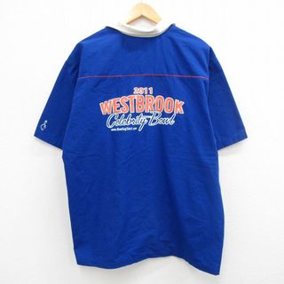 XL★古着 半袖 ボウリング シャツ メンズ WESTBROOK 大きいサイズ 開襟 オープンカラー 青他 ブルー 24apr13 中古 トップス(シャツ)