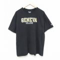 XL★古着 チャンピオン Champion 半袖 ブランド Tシャツ メンズ ジェノバ カレッジ コットン クルーネック 黒 ブラック 24apr13 中古