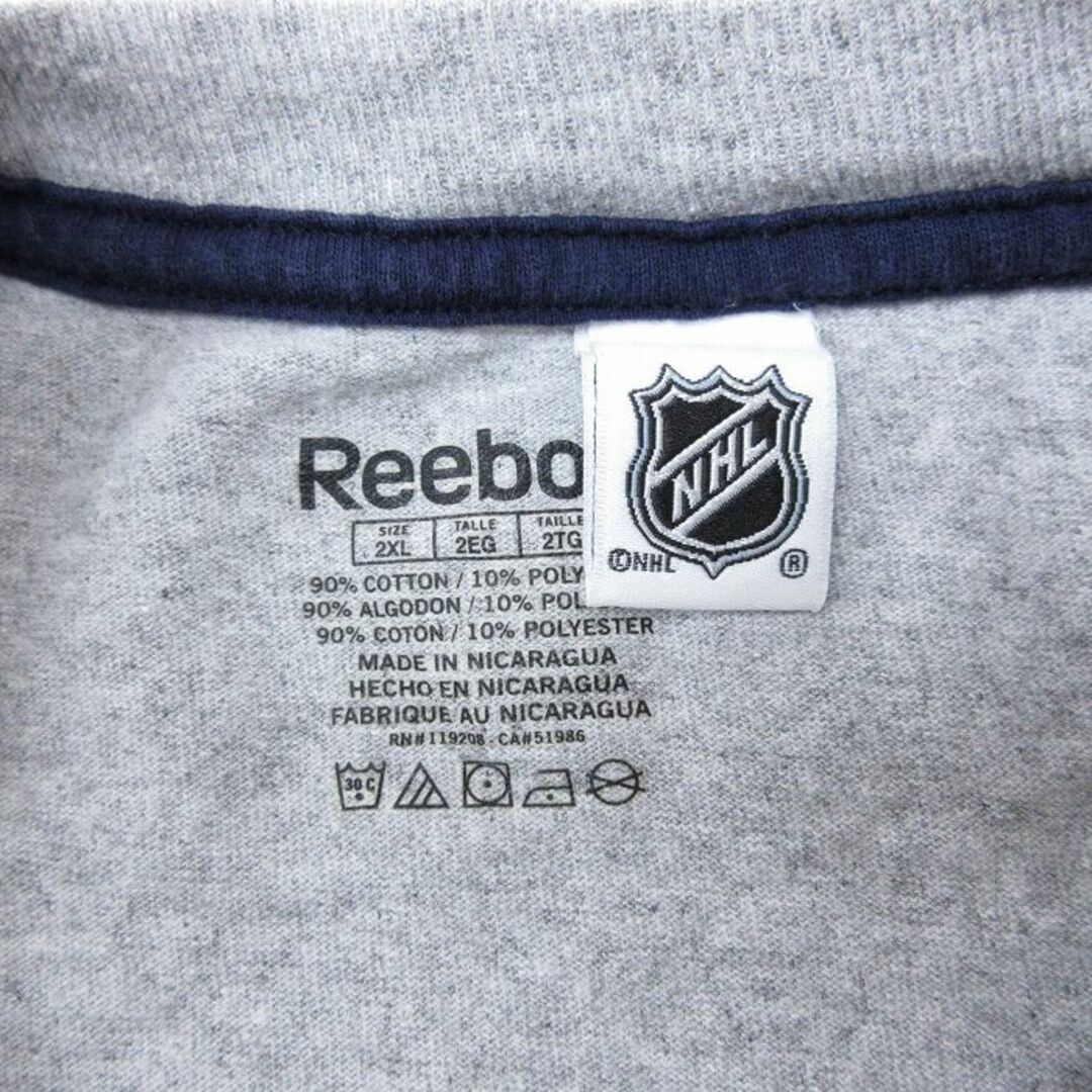 Reebok(リーボック)のXL★古着 リーボック REEBOK 半袖 ブランド Tシャツ メンズ NHL フロリダパンサーズ 大きいサイズ クルーネック グレー 霜降り アイスホッケー 24apr13 中古 メンズのトップス(Tシャツ/カットソー(半袖/袖なし))の商品写真