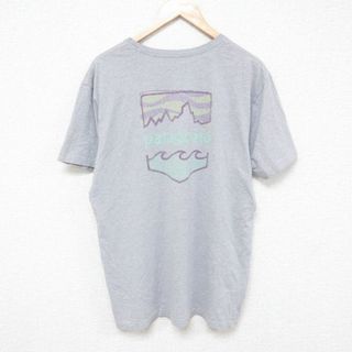 パタゴニア(patagonia)のXL★古着 パタゴニア patagonia 半袖 ブランド Tシャツ メンズ ビッグロゴ クルーネック グレー 霜降り 24apr13 中古(Tシャツ/カットソー(半袖/袖なし))